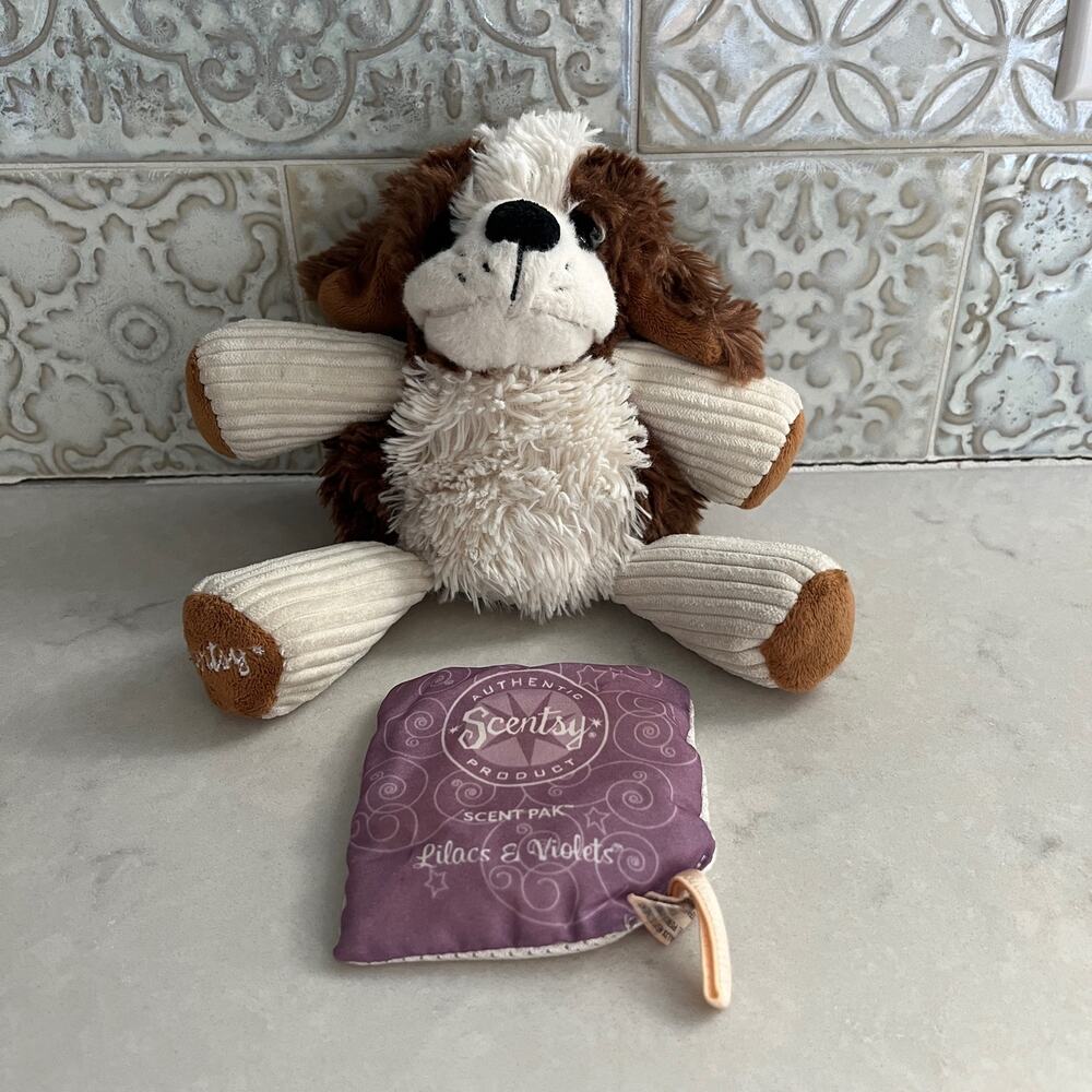 Baby Patch the Dog Scentsy Buddy w/Scent Pak Lilac & Violets
